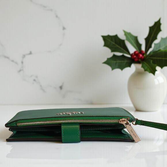 NWT - Kate Spade Staci Saffiano Leather Phone Wallet Wristlet in Green - Picture 3 of 13